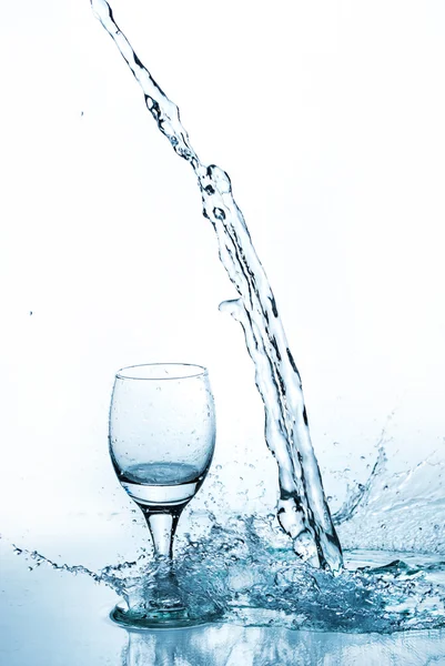 Salpicos de água do vidro — Fotografia de Stock