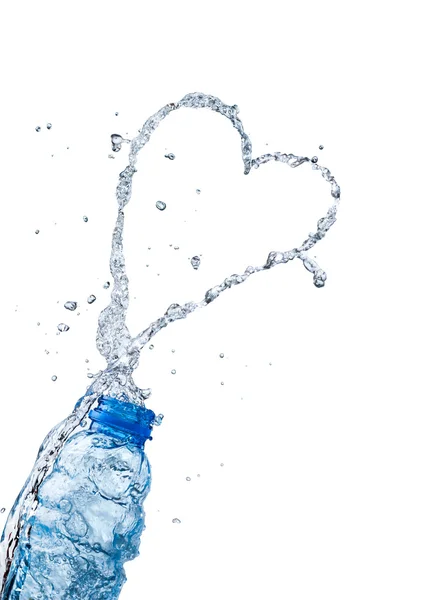 Forma de coração de pêssego respingo de água, o tema do amor — Fotografia de Stock