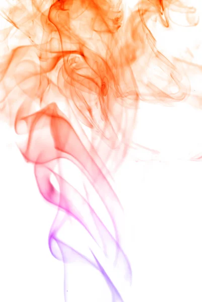 Kleur van rook in de witte achtergrond — Stockfoto