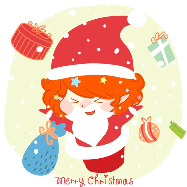 Lustige und süße Weihnachtskarte — Stockfoto