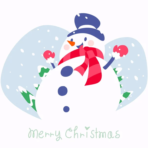 Winter wishes card with snowman — Stock Photo, Image