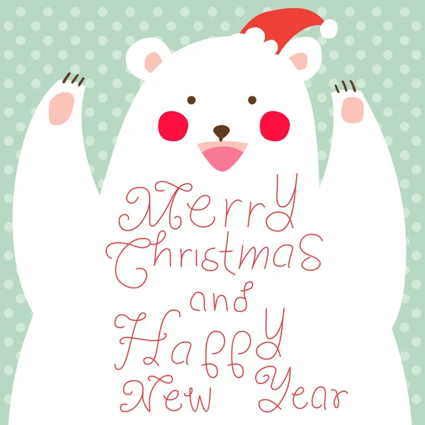 Zadowolony Boże Narodzenie niedźwiedź, karty z pozdrowieniami — Zdjęcie stockowe