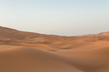 Sahara çölündeki kum tepelerinin manzarası