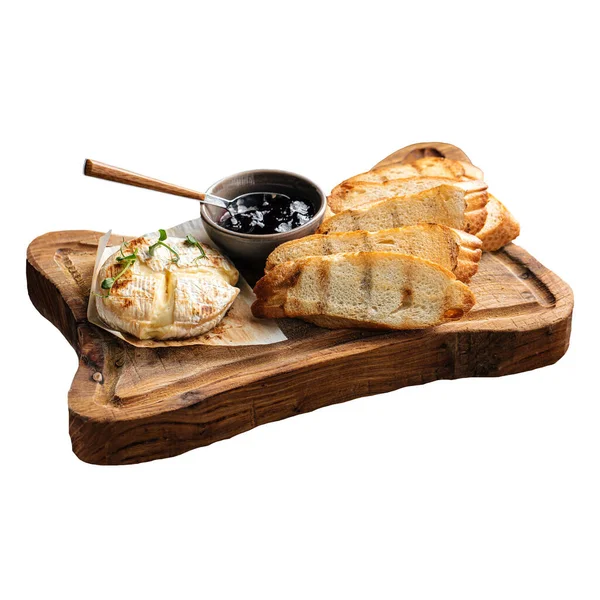 Gebackene Camembert-Käse-Vorspeise mit Toasts — Stockfoto