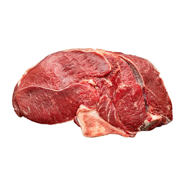 하얀 배경에는 신선 한 쇠고기 과육 이 분리되어 있다 — 스톡 사진