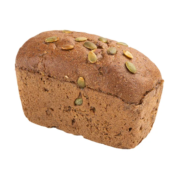 Kabak çekirdekli, izole bir somun ekmek.