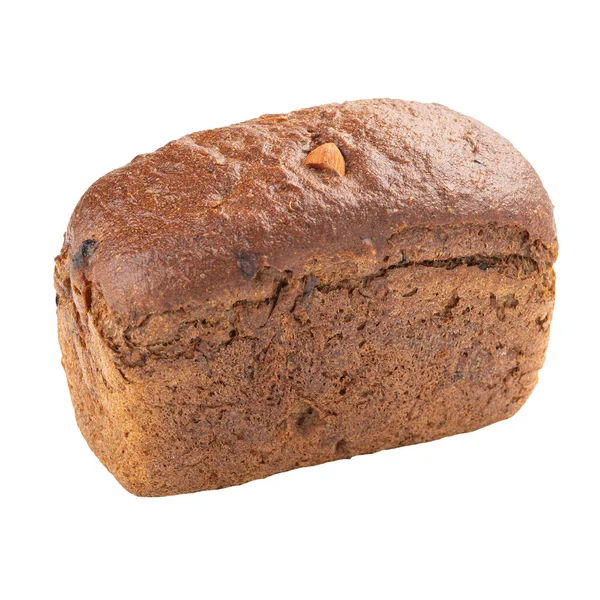 Pão de centeio isolado com frutos secos e nozes — Fotografia de Stock