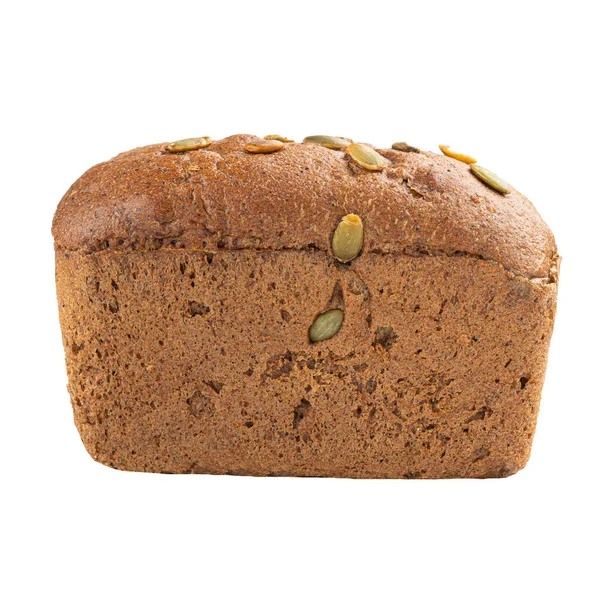 Pão isolado com sementes de abóbora — Fotografia de Stock