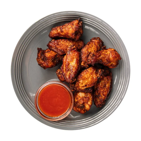 Isolated portion of baked chicken wings — 스톡 사진