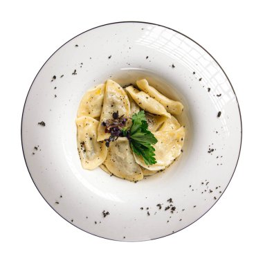 Vareniki Ukrayna böreğinin izole edilmiş kısmı.