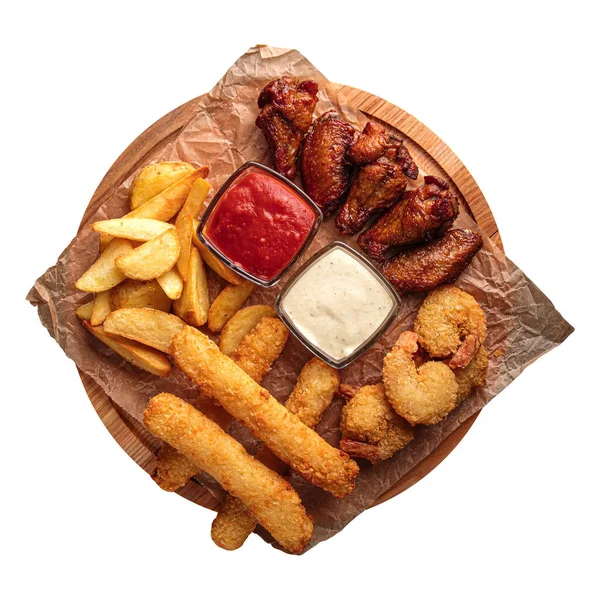 Isolated plate of fried appetizer salty snack — Fotografia de Stock