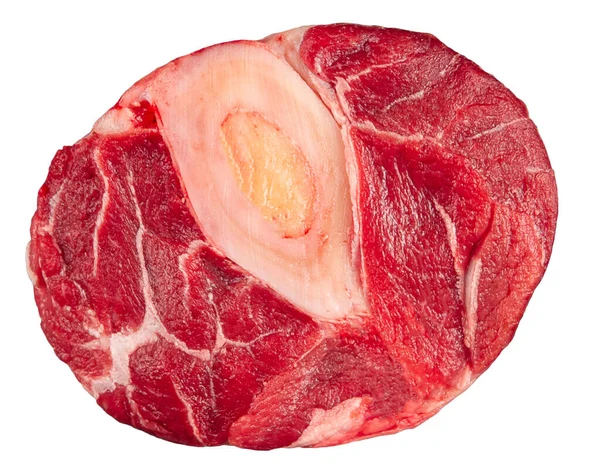 Isolated raw beef shank on the white background — Stock Photo, Image