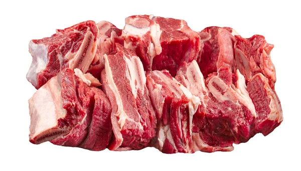 分离碎的新鲜牛肉排骨肉部分 — 图库照片