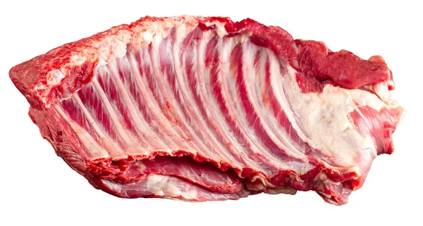 Parte di carne fresca isolata di costole di manzo crudo — Foto Stock