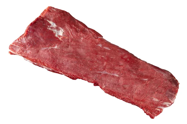 Parte isolada de carne de lombo de vaca no fundo branco — Fotografia de Stock