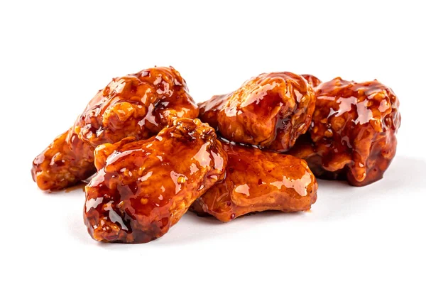 Isolated Fried Chicken Wings Sweet Sauce White Background — Stock Photo, Image