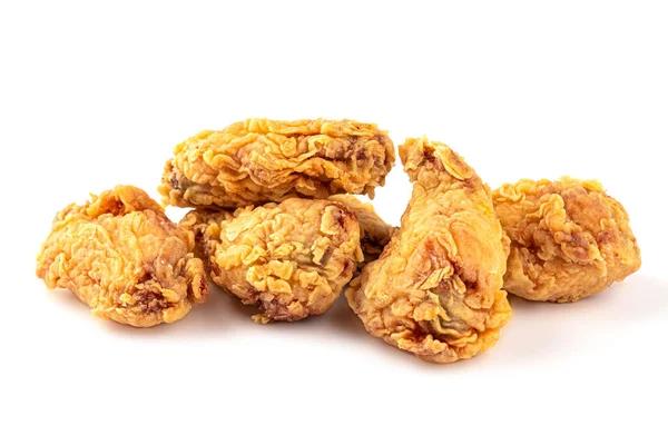 Isolated Fried Fast Food Chicken Wings White Background — Stock Photo, Image