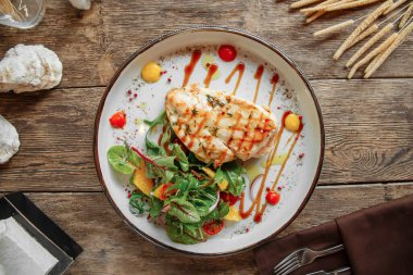 Izgara tavuk bifteğinin en iyi manzarası.