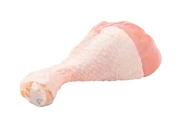 Isolated Fresh Raw Chicken Leg White Background — Stock Photo, Image