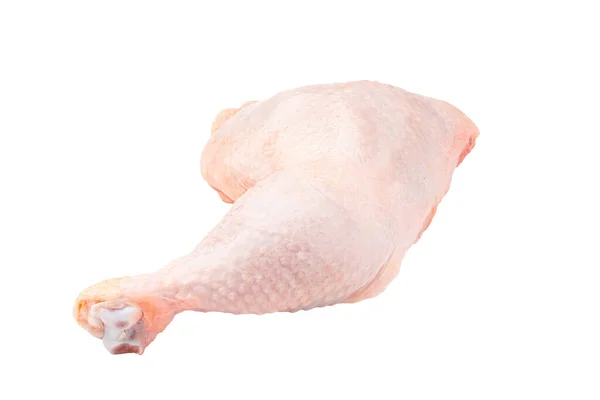 Beyaz Arka Planda Taze Taze Çiğ Tavuk Bacağı — Stok fotoğraf