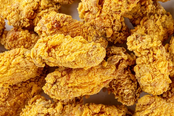 Closeup Deep Fried Chicken Wings Texture — Stock Photo, Image