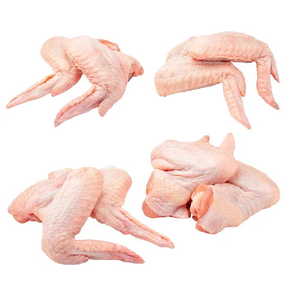 Isolerade Kyckling Vingar Vit Bakgrund — Stockfoto