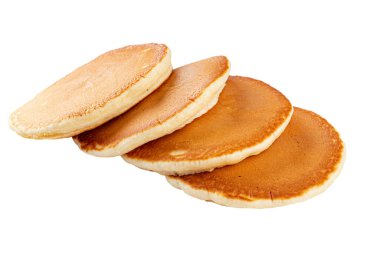 Isolated portion of fresh pancakes on white background