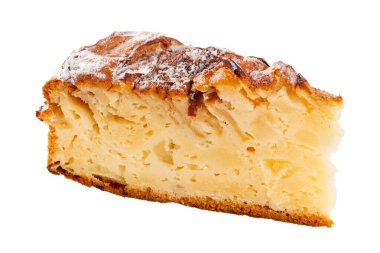 Isolated slice of apple pie russian sharlotka