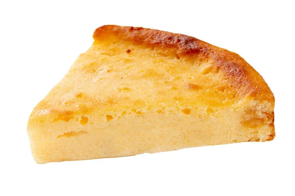 Isolated Slice Sweet Cottage Cheese Pie — Fotografia de Stock