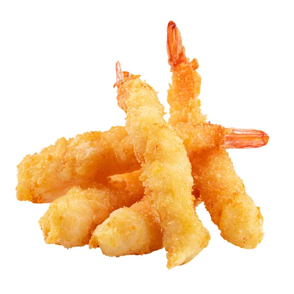 Isolated tempura deep fried shrimp snack