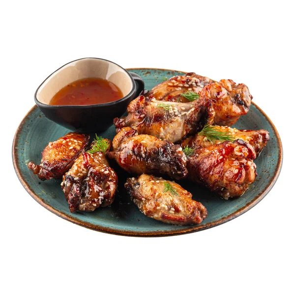 Isolated Portion Fried Buffalo Chicken Wings Appetizer Stock Image