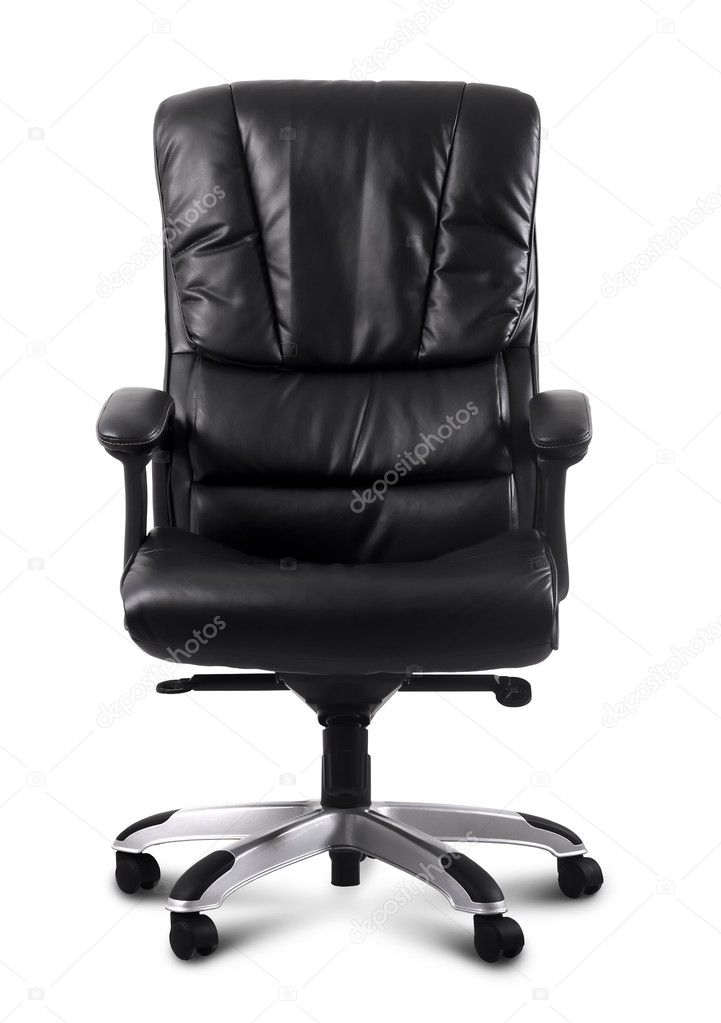 Black leather computer chair