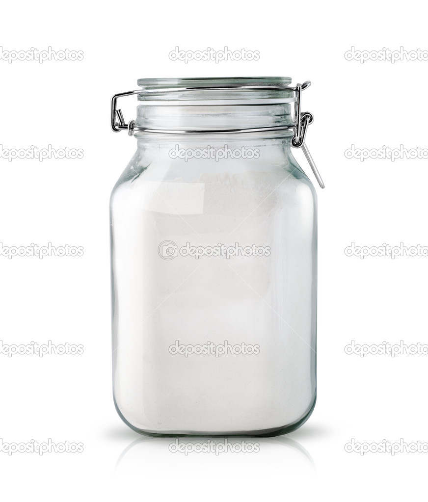 Flour in glass jar