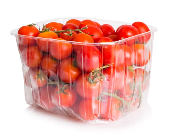 プラスチック パッケージのチェリー トマト — ストック写真