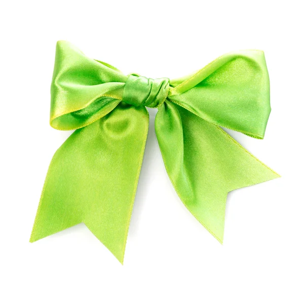 Green bow isolated on white background — Stock Photo, Image