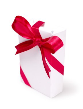 hediye kutu kırmızı hediye yay şeritler ile