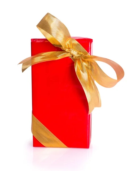 Gift box with red gift bows with ribbons Stock Picture