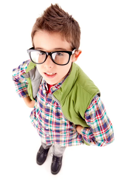 Portret van een kleine jongen op school — Stockfoto