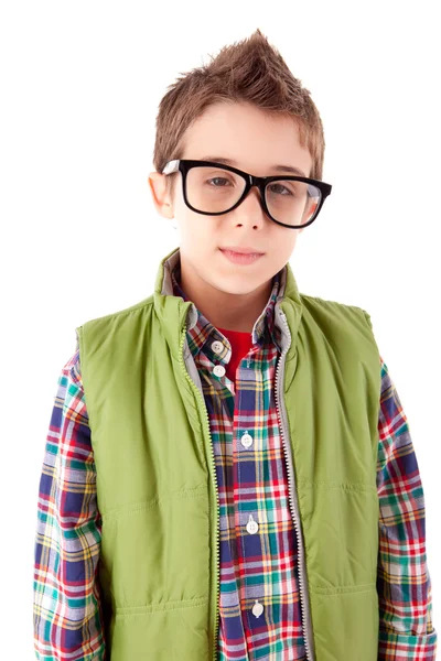 Portret małego chłopca w szkole — Zdjęcie stockowe