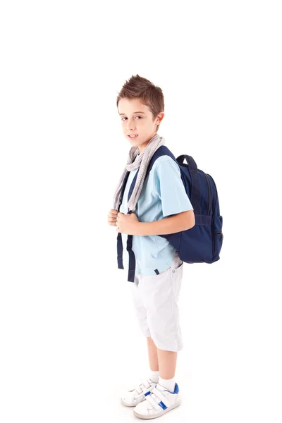 Portrét malého chlapce ve škole — Stock fotografie