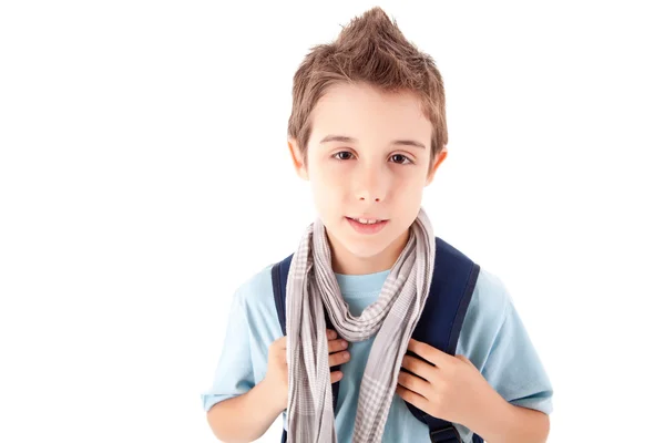 Portret van een kleine jongen op school — Stockfoto