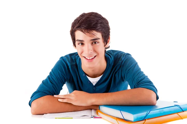 Young happy student carrying books — Stock Photo, Image
