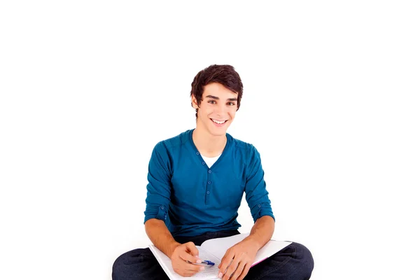 Young happy student carrying books — Stock Photo, Image