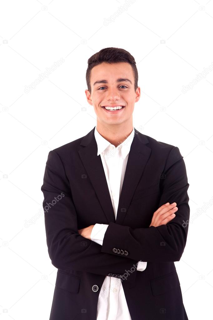 Portrait of a business man over white background