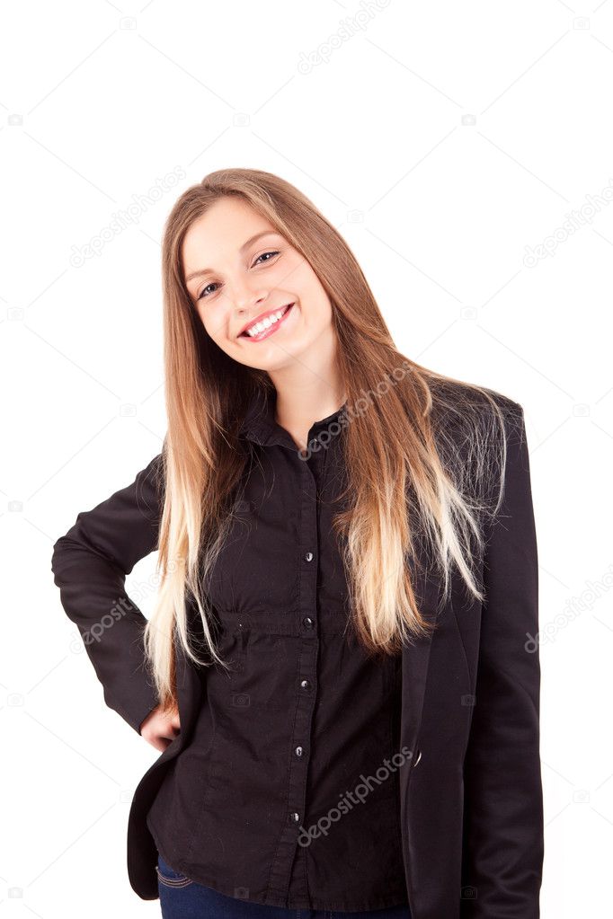 Pretty young business woman posing