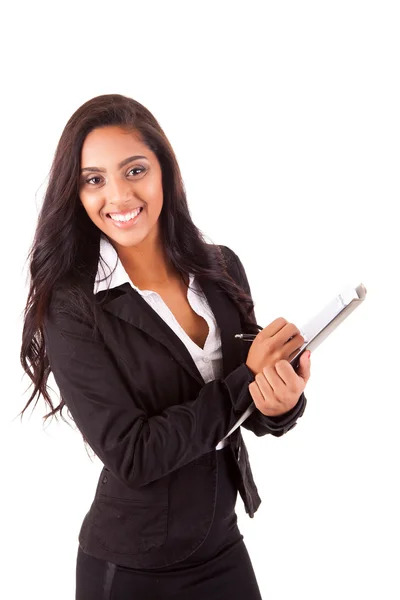 Beautiful woman scheduling an appointment — Stock Photo, Image