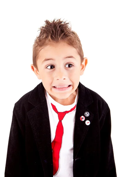 Adorable kid over white background — Stock Photo, Image