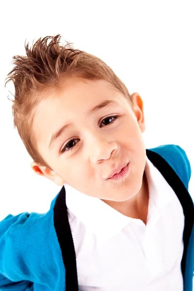 Adorable kid over white background — Stock Photo, Image