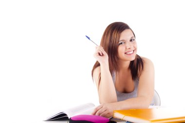 Çalışan genç kadın.