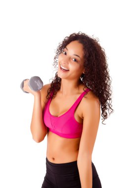 genç ve güzel Afrikalı kadın egzersiz - fitness kavramı